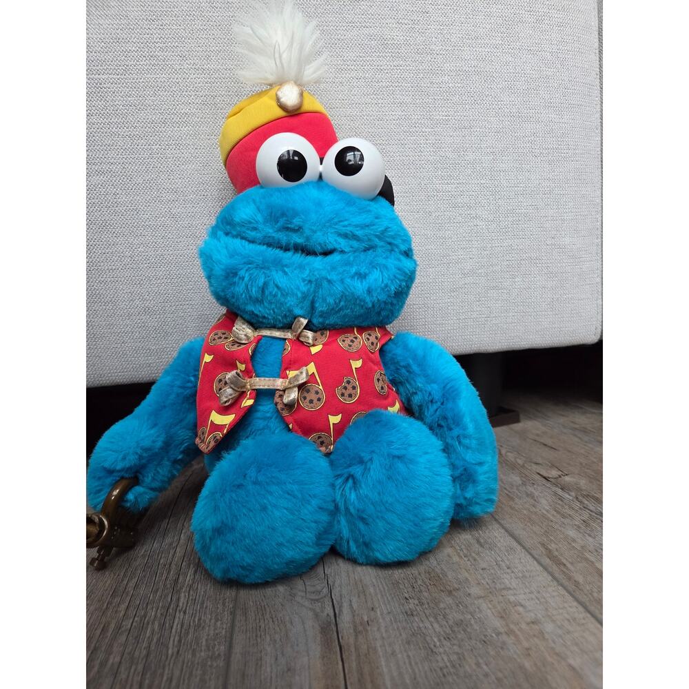 Mattel Sesame Street Trumpet Playing Cookie Monster Musical Plush Works 12"‎